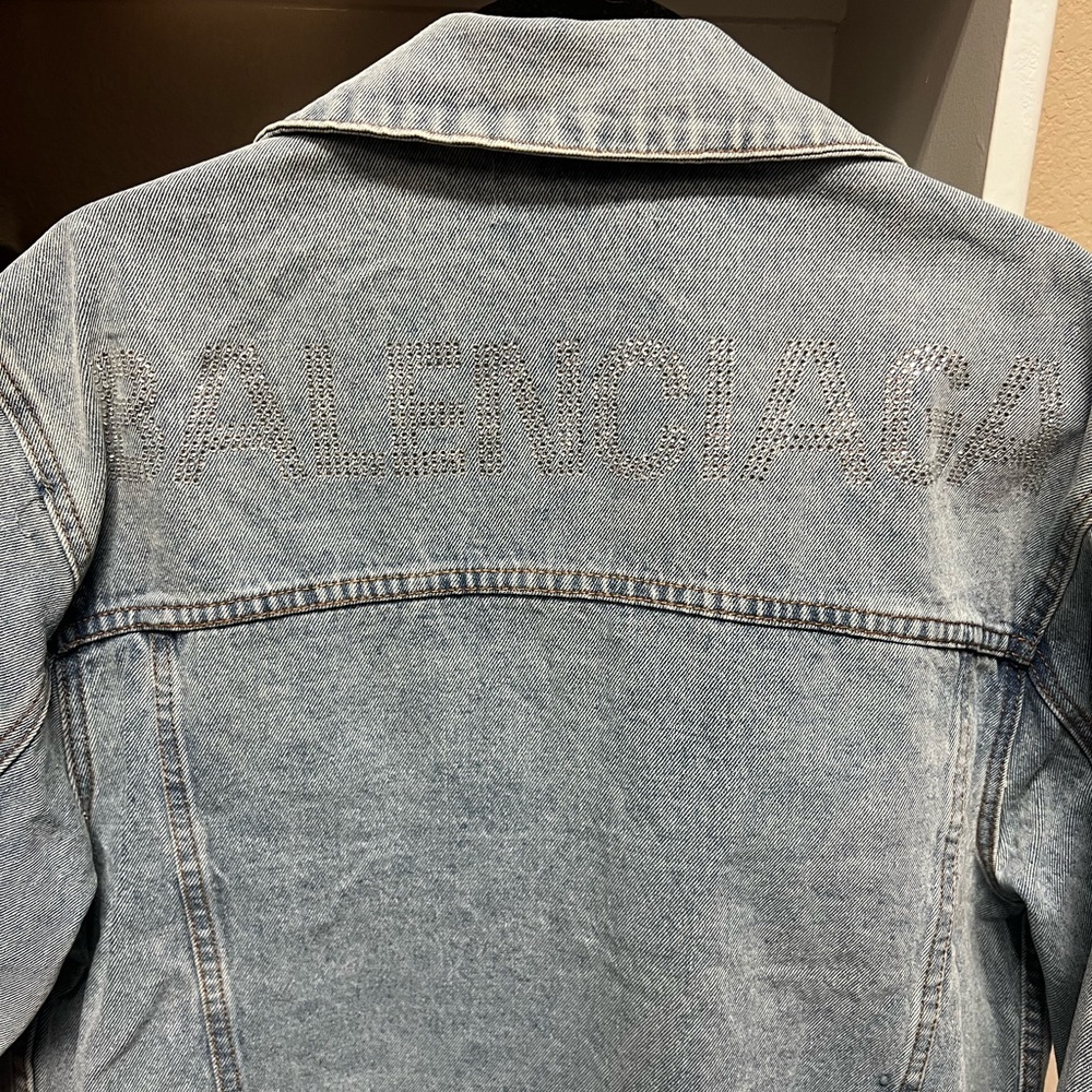 Balenciaga oversized rhinestone Jean jacket. XL